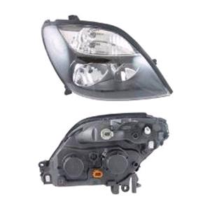 Lights, Right Headlamp (Black Bezel, Original Equipment, Takes H7 + H1 Bulbs, Supplied Without Bulbs) for Renault SCÉNIC I 1999 2003, 