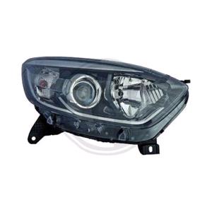 Lights, Right Headlamp (Halogen, Takes H1 / H1 Bulbs, Supplied With Motor, Original Equipment) for Renault CAPTUR 2013 2014, 