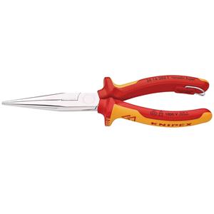 VDE Pliers, KNIPEX VDE Snipe Nose Side Cutting Pliers, 200mm, Knipex