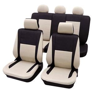 Seat Covers, Black & Beige Elegant Car Seat Cover set   for Peugeot 207 2006 Onwards, Petex