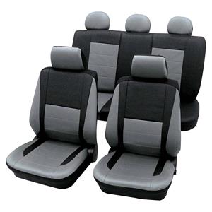 Seat Covers, Leather Look Grey & Black Car Seat Covers   For Mercedes C Class 1993 2000, Petex