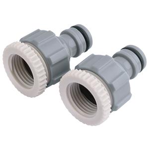 Hose Connectors, Draper 25907 Twin Pack of Tap Connectors (1 2 inch and 3 4 inch), Draper