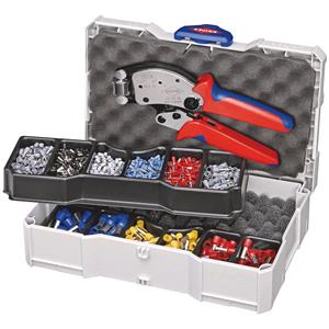 Crimping Tools, KNIPEX Crimp Assortment for Wire Ferrules with Plastic Collars, 1 x 97 90 00, 1 x 97 53 18, 9 x Wire Ferrule Sets, Knipex