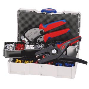 Crimping Tools, KNIPEX Crimp Assortment for Wire Ferrules, 1 x 97 53 18, 1 x 12 52 195, 9 x Wire Ferrule Sets, Knipex