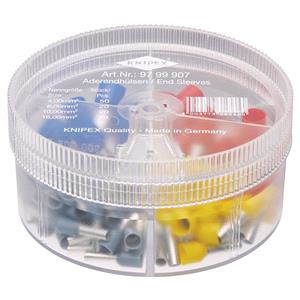 Crimping Tools, KNIPEX Assortment Boxes with 100 Insulated Wire Ferrules, 4 Parts, Draper