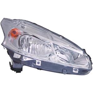 Lights, Right Headlamp (Halogen, Takes H7 / H7 Bulbs) for Peugeot 208 2012 on, 