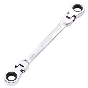 Ratchet Spanners, Draper 27746 HI TORQ Metric Flexible Head Double Ring Ratchet Spanner, 12 x 13mm, Draper