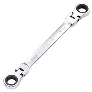 Ratchet Spanners, Draper 27747 HI TORQ Metric Flexible Head Double Ring Ratchet Spanner, 14 x 15mm, Draper