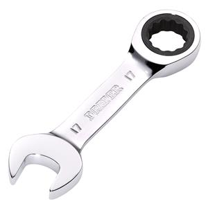 Ratchet Spanners, Draper 27914 HI TORQ Metric Stubby Ratchet Combination Spanner, 17mm, Draper