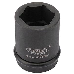 Sockets, Draper Expert 28719 27mm 3 4 inch Square Drive Hi Torq 6 Point Impact Socket, Draper