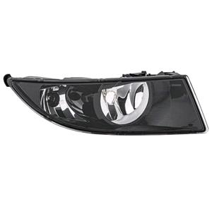 Lights, Right Front Fog Lamp (With Daytime Running Light, Black Bezel, Takes H8 / P21W Bulbs, Supplied Without Bulbs, Not For RS / Scout Model, Original Equipment) for Skoda Fabia 2010 to 2014, 