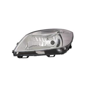 Lights, Left Headlamp (Halogen, Single Reflector Type, Takes H4 Bulb, Supplied With Bulbs & Motor, Original Equipment) for Skoda Fabia  2010 2013, 