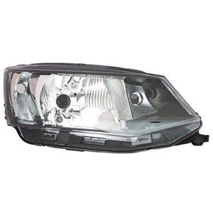 Lights, Right Headlamp (Halogen, Takes H4 Bulbs, With Standard Bulb Daytime Rinng Light, Supplied With Motor & Bulb, Original Equipment) for Skoda Fabia 2014 on, 