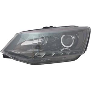 Lights, Left Headlamp (Halogen, Takes H7 / H7 Bulbs, With LED Daytime Running Light, Supplied With Motor & Bulbs, Original Equipment) for Skoda Fabia 2014 on, 