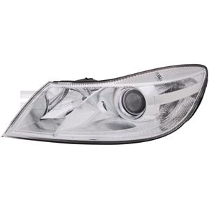 Lights, Left Headlamp (Halogen, Takes H1 / H7 Bulbs, Supplied With Bulbs & Motor, Without Octavia Decal, Original Equipment) for Skoda OCTAVIA 2009 2012, 