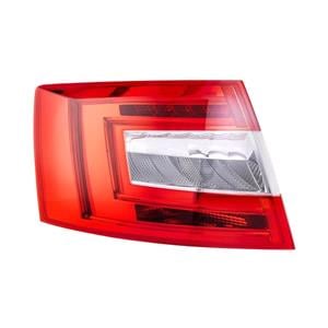 Lights, Left Rear Lamp (LED / Halogen, Hatchback Models, Supplied Without Bulbholder, Original Equipment) for Skoda OCTAVIA 2012 to 2017, 