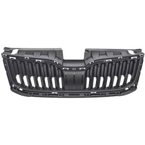 Grilles, Skoda Octavia 2017 2020 Front Bumper Grille, Satin Black, Supplied Without Chrome Frame, TuV Approved, 