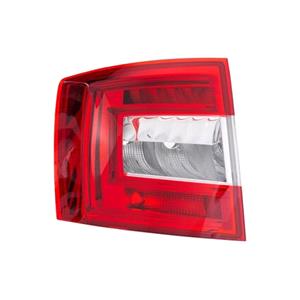 Lights, Left Rear Lamp (LED / Halogen, Estate Models, Bright Red Type, Supplied Without Bulbholder) for Skoda OCTAVIA Combi 2012 to 2017, 