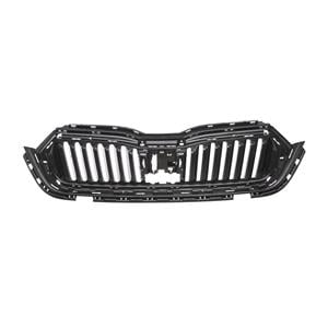 Grilles, Radiator Grille (Satin Black, Supplied Without Frame) for Skoda OCTAVIA IV 2020 to 2024, 