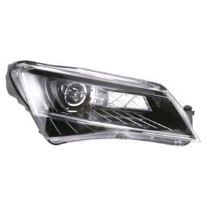 Lights, Right Headlamp (Bi Xenon, Takes D3S Bulb, With LED DRL, Supplied With Motor, Original Equipment) for Skoda SUPERB 2015 2019, 