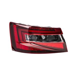 Lights, Left Rear Lamp (Outer, On Quarter Panel, Full LED, Original Equipment) for Skoda SUPERB 2015 to 2019, 