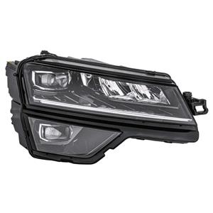 Lights, Righthand Headlamp (Full LED Without Curve Light, Supplied Without Modules) Original Equipment for Skoda Karoq 2017 to 2022, 