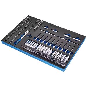 Tool Cabinets and Tool Chests, Draper 29445 BUNKER Socket Set, 3/8" Sq. Dr. in EVA Foam Inlay, Draper