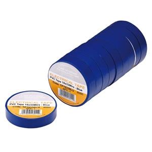 Tapes, Draper 29497 Blue PVC Electrical Insulation Tape, 19mm x 33m (Pack of 10), Draper