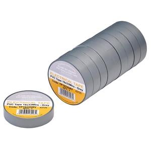 Tapes, Draper 29500 Grey PVC Electrical Insulation Tape, 19mm x 33m (Pack of 10), Draper