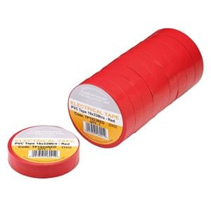 Tapes, Draper 29501 Red PVC Electrical Insulation Tape, 19mm x 33m (Pack of 10), Draper
