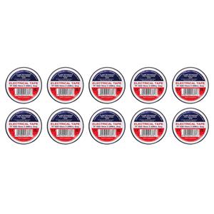 Tapes, Draper 29527 Grey PVC Electrical Insulation Tape, 19mm x 20m (Pack of 10), Draper