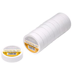 Tapes, Draper 29532 White PVC Electrical Insulation Tape, 19mm x 20m (Pack of 10), Draper