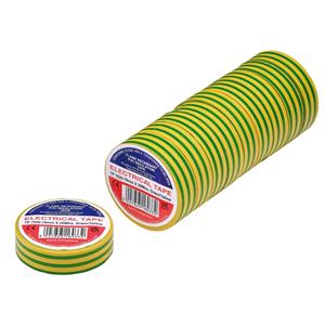 Tapes, Draper 29533 Green/Yellow PVC Electrical Insulation Tape, 19mm x 20m (Pack of 10), Draper