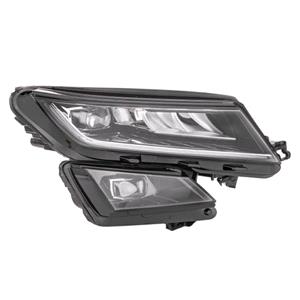 Lights, Right Headlamp (Full LED, Supplied Without Modules, Original Equipment) for Skoda KODIAQ 2017 to 2021, 