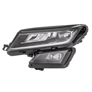 Lights, Left Headlamp (Full LED, Supplied Without Modules, Original Equipment) for Skoda KODIAQ 2017 to 2021, 