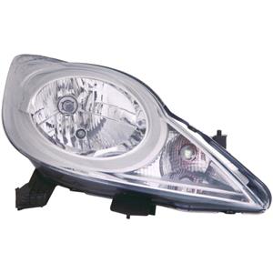 Lights, Right Headlamp (Halogen, Takes H4 Bulb) for Peugeot 107 2012 on, 