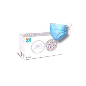 Face Masks, ASAP Non Woven, 3 Ply Kids Face Mask, Blue w  Elasticated Ear Loops (Box of 50), ASAP Innovations