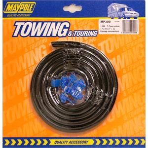 Travel and Touring, 7 Core Cable with Connectors, MAYPOLE