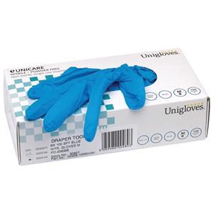 Gloves, Draper 30927 Nitrile Gloves, Medium, Blue (Pack of 100), Draper