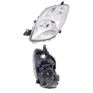 Lights, Left Headlamp (Halogen, Takes H4 Bulb, Supplied With Motor, Original Equipment) for Toyota YARIS 2006 2009, 