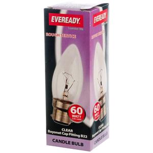 Light Bulbs, EVEREADY CANDLE BULB CL60W B22, 