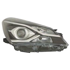 Lights, Right Headlamp (Halogen, Takes HIR2 Bulb, Projector Type, With LED Daytime Running Light, Supplied Without Motor) for Toyota YARIS/VITZ 2017 2020, 
