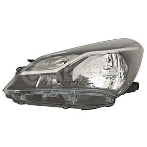 Lights, Left Headlamp (Halogen, Takes H4 Bulb, Reflector Type, Supplied Without Motor) for Toyota YARIS/VITZ 2017 on, 