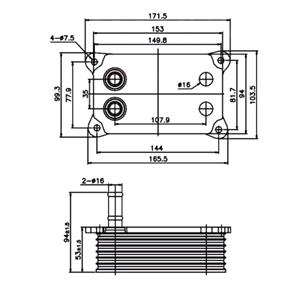 Engine Oil Coolers, NRF Engine Oil Cooler   31071, NRF