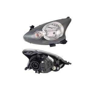 Lights, Left Headlamp (Halogen, Takes H4 Bulb, Supplied With Motor, Original Equipment) for Toyota AYGO  2005 2012, 