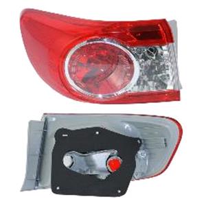 Lights, Left Rear Lamp (Saloon, Outer, On Quarter Panel, Supplied Without Bulb Holder) for Toyota COROLLA Saloon 2010 2013, 