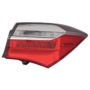 Lights, Right Rear Lamp (Outer, On Quarter Panel, LED) for Toyota COROLLA Saloon 2017 2019, 