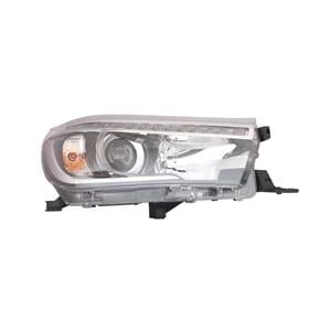 Lights, Right Headlamp (Halogen, Takes HB3 Bulb, With LED Daytime Running Light, Projector Type, Supplied With Motor) for Toyota HILUX IV Pickup 2016 On, 