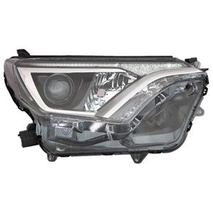 Lights, Right Headlamp (Halogen, Takes HIR Bulb, With LED Daytime Running Light, Supplied With Motor) for Toyota RAV 4 IV 2016 on, 