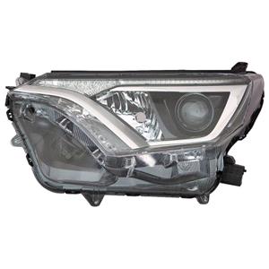 Lights, Left Headlamp (Halogen, Takes HIR Bulb, With LED Daytime Running Light, Supplied With Motor) for Toyota RAV 4 IV 2016 on, 